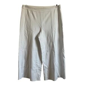 J. Jill Wearever Collection White Cropped Wide Leg Pleated Pull on Pants